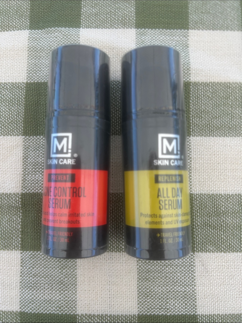 All Day Serum & Blemish Control Serum - Black with Yellow & Red Labels